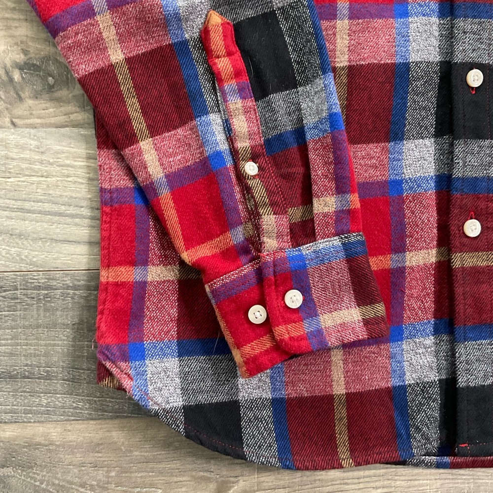 The North Face Arroyo Flannel Shirt Men's SMALL Red Black Blue Plaid Long Sleeve - Picture 2 of 10
